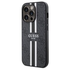 Guess GUHMP15XP4RPSK iPhone 15 Pro Max 6.7" czarny|black hardcase 4G Printed Stripes MagSafe цена и информация | Чехлы для телефонов | hansapost.ee