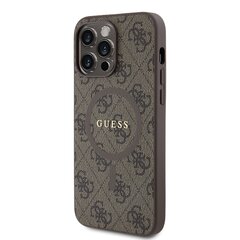 Guess PU Leather 4G Colored Ring MagSafe Case for iPhone 14 Pro Max Brown цена и информация | Чехлы для телефонов | hansapost.ee