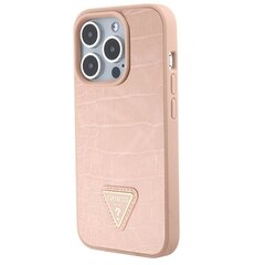 Guess GUHCP15XPCRTHCP iPhone 15 Pro Max różowy|pink hardcase Croco Triangle Metal Logo цена и информация | Чехлы для телефонов | hansapost.ee