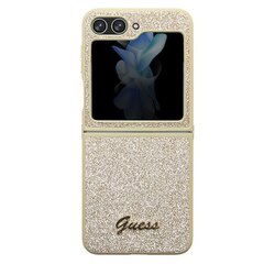 Guess GUHCZF5HGGSHD F731 Z Flip5 złoty|gold hardcase Glitter Script цена и информация | Чехлы для телефонов | hansapost.ee