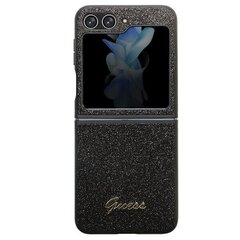 Guess GUHCZF5HGGSHK F731 Z Flip5 czarny|black hardcase Glitter Script цена и информация | Чехлы для телефонов | hansapost.ee