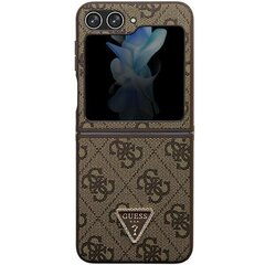 Guess GUHCZF5P4TDPW F731 Z Flip5 brązowy|brown hardcase Leather 4G Triangle Strass цена и информация | Чехлы для телефонов | hansapost.ee