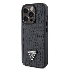 Guess GUHCP15LPCRTHCK iPhone 15 Pro 6.1" czarny|black hardcase Croco Triangle Metal Logo цена и информация | Чехлы для телефонов | hansapost.ee