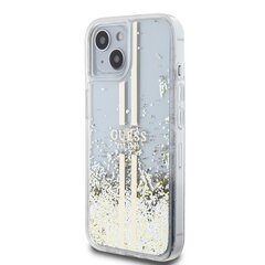 Guess PC|TPU Liquid Glitter Gold Stripe Case for iPhone 15 Plus Transparent цена и информация | Чехлы для телефонов | hansapost.ee