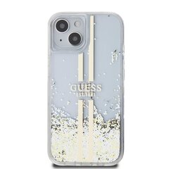 Guess PC|TPU Liquid Glitter Gold Stripe Case for iPhone 15 Transparent цена и информация | Чехлы для телефонов | hansapost.ee