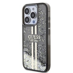 Guess PC|TPU Liquid Glitter Gold Stripe Case for iPhone 15 Pro Max Transparent цена и информация | Чехлы для телефонов | hansapost.ee