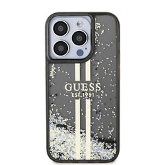 Guess PC|TPU Liquid Glitter Gold Stripe Case for iPhone 15 Transparent цена и информация | Чехлы для телефонов | hansapost.ee