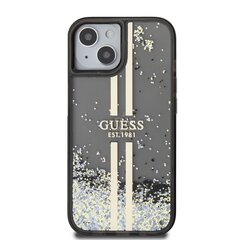 Guess PC|TPU Liquid Glitter Gold Stripe Case for iPhone 15 Black цена и информация | Чехлы для телефонов | hansapost.ee