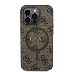 Guess PU Leather 4G Colored Ring MagSafe Case for iPhone 14 Pro Brown цена и информация | Чехлы для телефонов | hansapost.ee