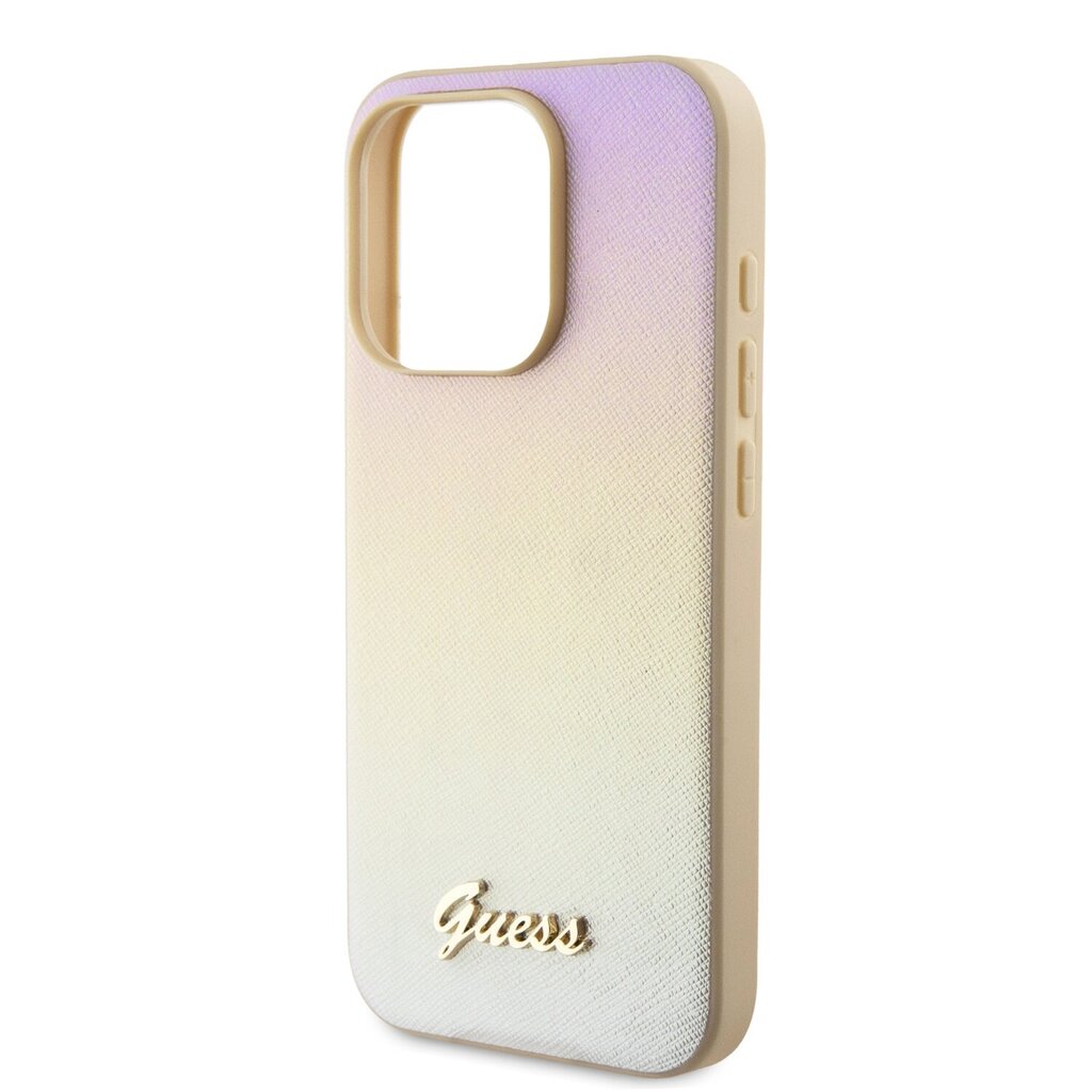 Guess PU Leather Iridescent Metal Script Case цена и информация | Telefonide kaitsekaaned ja -ümbrised | hansapost.ee