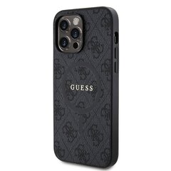 Guess PU Leather 4G Colored Ring MagSafe Case for iPhone 14 Pro Max Black цена и информация | Чехлы для телефонов | hansapost.ee