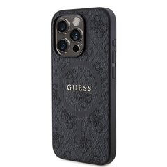 Guess PU Leather 4G Colored Ring MagSafe Case for iPhone 15 Pro Black цена и информация | Чехлы для телефонов | hansapost.ee