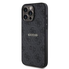 Guess PU Leather 4G Colored Ring MagSafe Чехол для iPhone 15 Pro Max черный цена и информация | Чехлы для телефонов | hansapost.ee