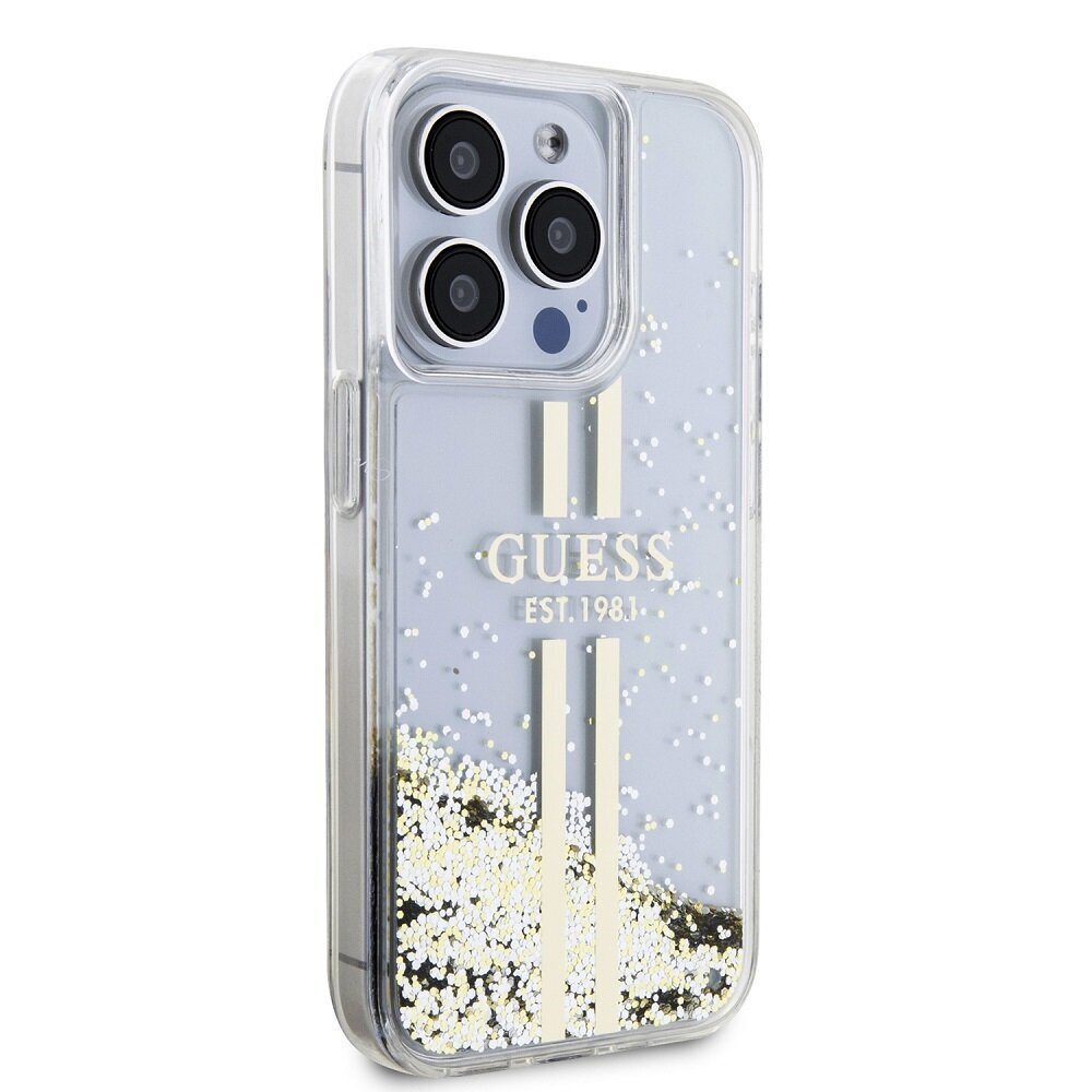 Guess TPU Liquid Glitter Gold Stripe Case hind ja info | Telefonide kaitsekaaned ja -ümbrised | hansapost.ee