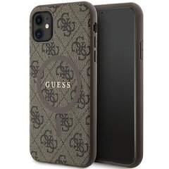 Guess GUHMN61G4GFRW iPhone 11 6.1" | Xr brązowy|brown hardcase 4G Collection Leather Metal Logo MagSafe цена и информация | Чехлы для телефонов | hansapost.ee