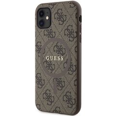 Guess GUHMN61G4GFRW iPhone 11 6.1" | Xr brązowy|brown hardcase 4G Collection Leather Metal Logo MagSafe цена и информация | Чехлы для телефонов | hansapost.ee