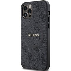 Guess GUHMP12MG4GFRK iPhone 12|12 Pro 6.1" czarny|black hardcase 4G Collection Leather Metal Logo MagSafe цена и информация | Чехлы для телефонов | hansapost.ee
