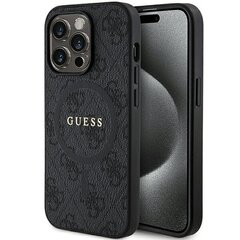 Guess GUHMP13LG4GFRK iPhone 13 Pro | 13 6.1" czarny|black hardcase 4G Collection Leather Metal Logo MagSafe цена и информация | Чехлы для телефонов | hansapost.ee