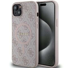 Guess GUHMP14SG4GFRP iPhone 14 | 15 | 13 6.1" różowy|pink hardcase 4G Collection Leather Metal Logo MagSafe цена и информация | Чехлы для телефонов | hansapost.ee