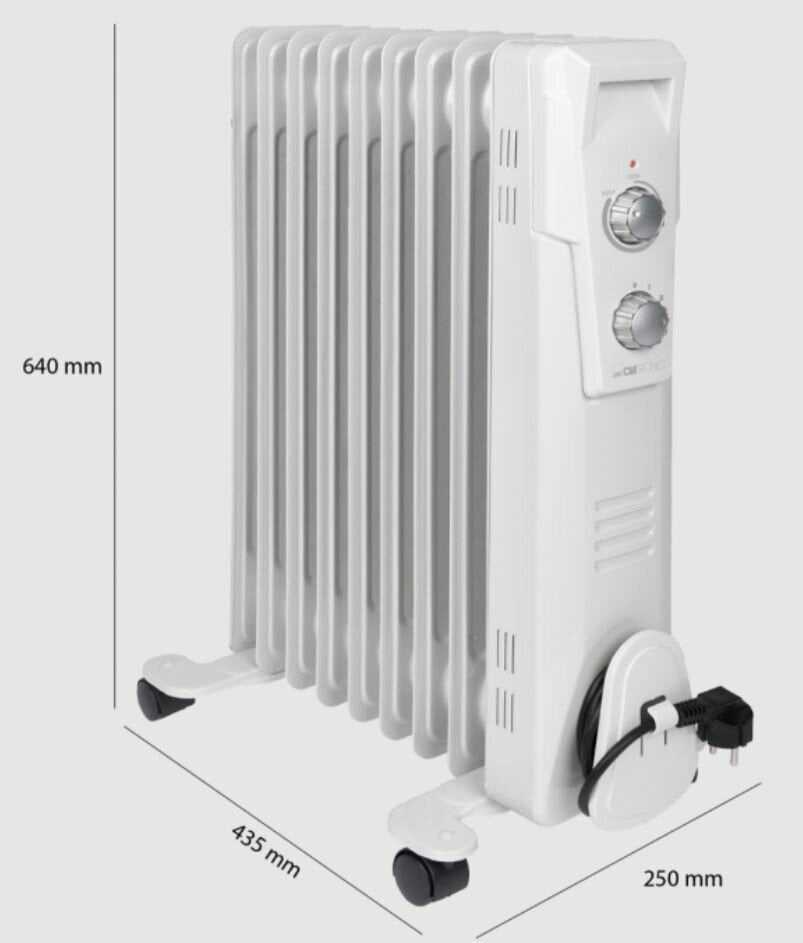 Clatronic õliradiaator RA3736 Radiator 9 ribs, 2000W, valge hind ja info | Küttekehad | hansapost.ee