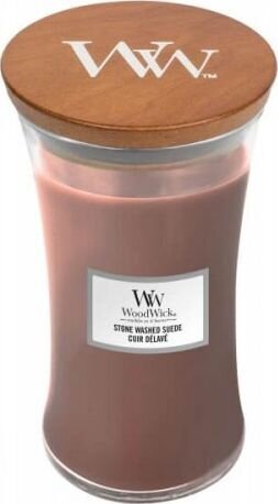 WoodWick lõhnaküünal Stone Washed Suede 609,5 g hind ja info | Küünlad, küünlajalad | hansapost.ee
