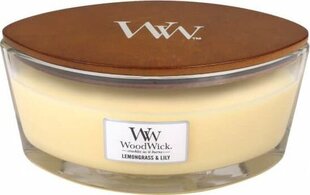 WoodWick lõhnaküünal Lemongrass & Lily Elipsa 453,6 g hind ja info | Küünlad, küünlajalad | hansapost.ee