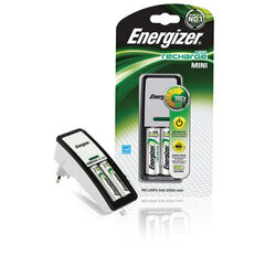 Akulaadija ENERGIZER MINI EU Plug + 2xAA 2000mAh цена и информация | Зарядные устройства для аккумуляторов | hansapost.ee