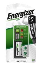 Akulaadija ENERGIZER MINI EU Plug + 2xAA 2000mAh hind ja info | Akupatareide laadijad | hansapost.ee