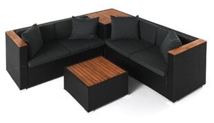 2-х частей садовый мебельный комплект, черный/коричневый цена и информация | Комплекты уличной мебели | hansapost.ee