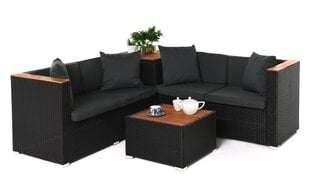 2-х частей садовый мебельный комплект, черный/коричневый цена и информация | Комплекты уличной мебели | hansapost.ee