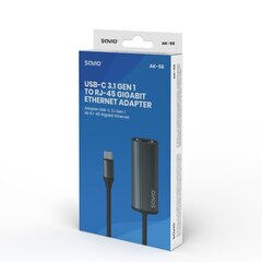 Adapteris Savio USB-C 3.1 Gen 1 - RJ-45 Gigabit Ethernet цена и информация | Адаптеры и USB-hub | hansapost.ee