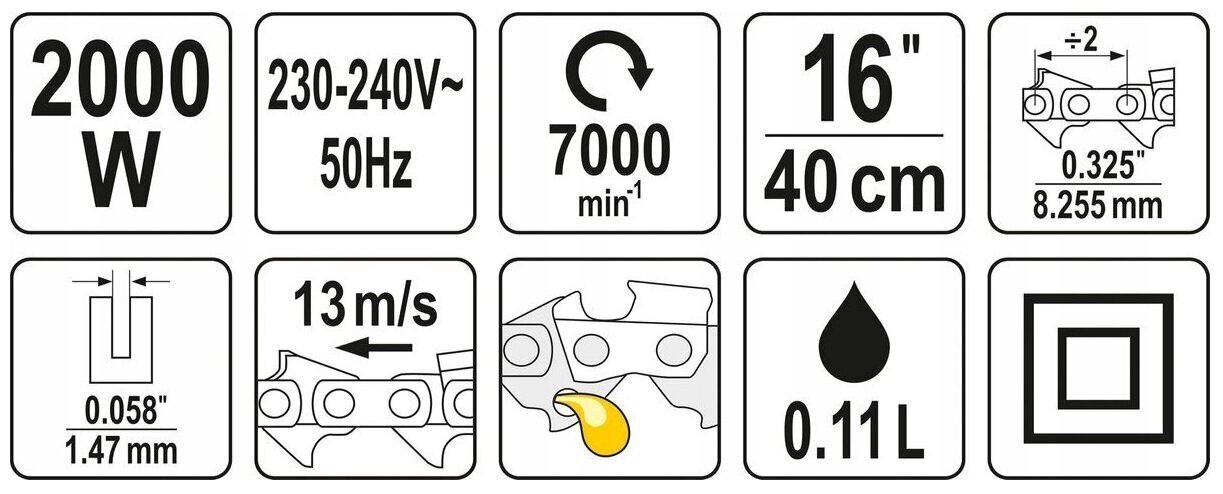 Elektriline kettsaag Yato YT-84870, 2000W цена и информация | Mootorsaed | hansapost.ee