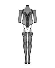 Эротический костюм с чулками 395533, черный цена и информация | Сексуальное женское белье | hansapost.ee