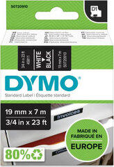 Lamineeritud Lint Sildimasinatele Dymo D1 45811 LabelManager™ Must Valge 19 mm (5 Ühikut) hind ja info | Printeritarvikud | hansapost.ee