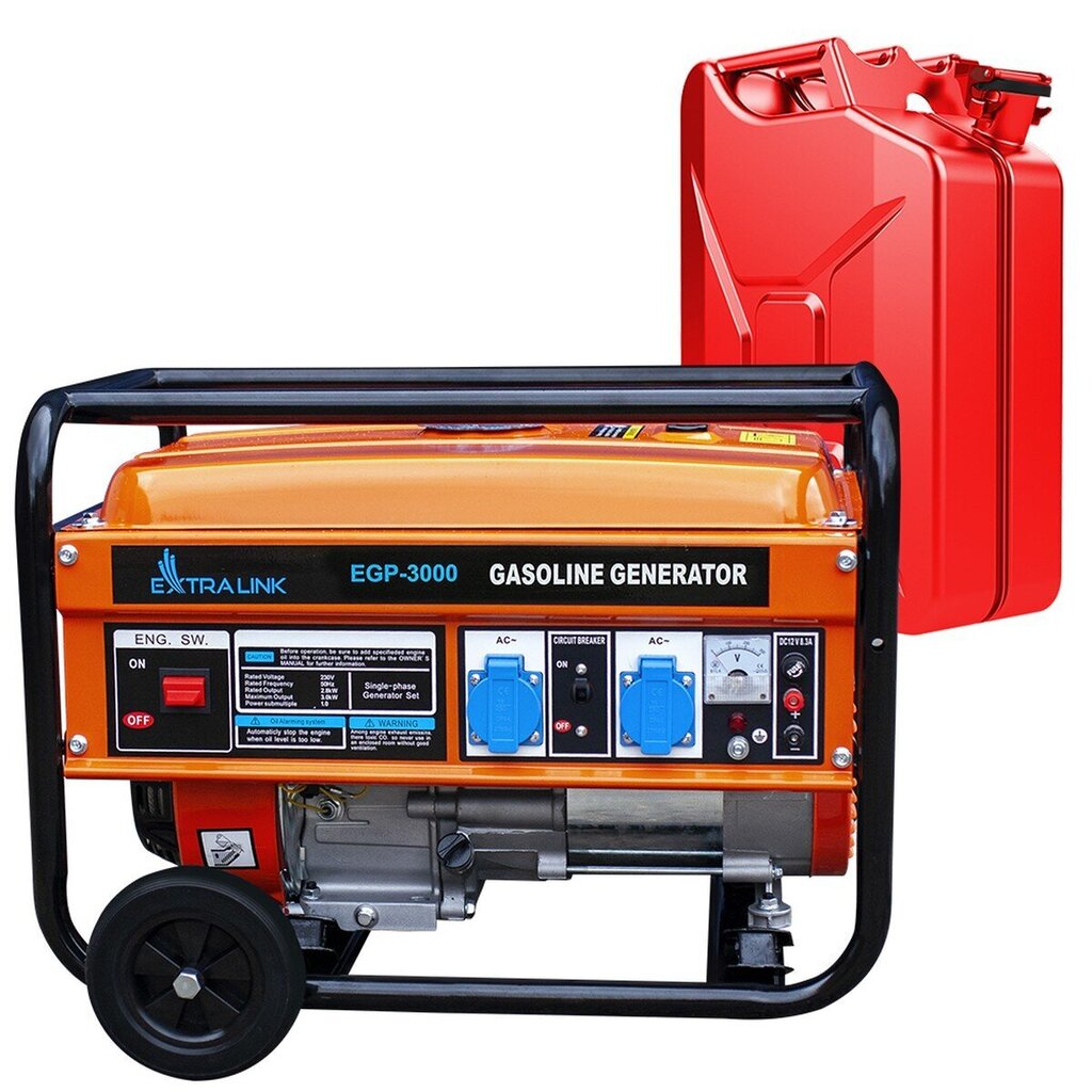 Bensiini elektrigeneraator Extralink EGP-3000, 3000W hind ja info | Elektrigeneraatorid | hansapost.ee