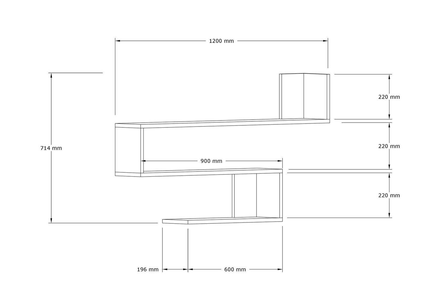 Seina riiul, Asir, 120x71x20 cm, beež цена и информация | Riiulid | hansapost.ee