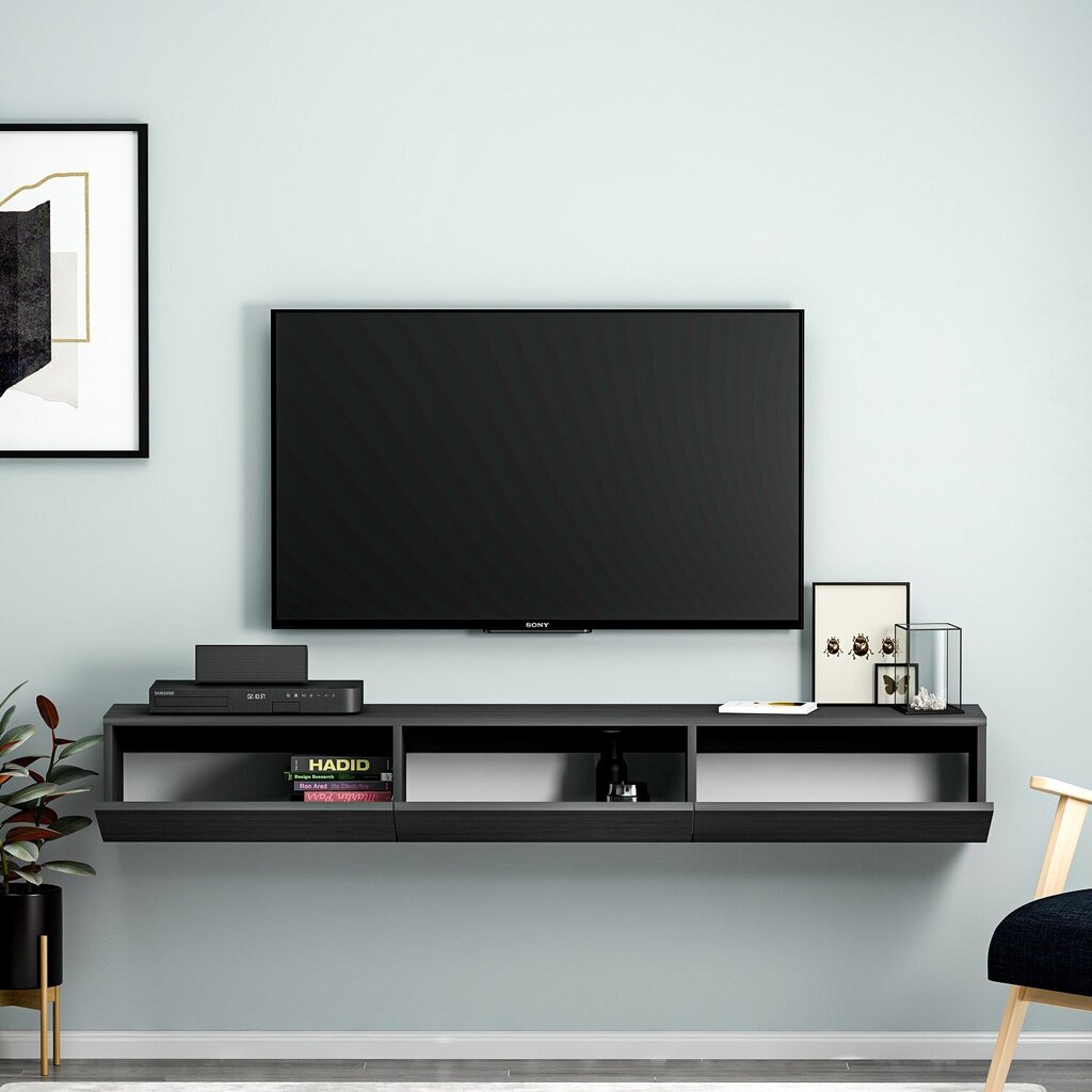 TV alus Asir, 180x26x31,4 cm, must hind ja info | Televiisori alused | hansapost.ee