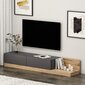 TV alus Asir, 180x30x37 cm, hall/pruun цена и информация | Televiisori alused | hansapost.ee