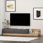 TV alus Asir, 180x30x37 cm, hall/pruun цена и информация | Televiisori alused | hansapost.ee