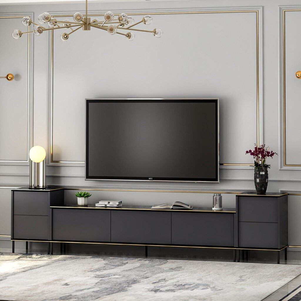 TV-alus Asir, 180x45,2x35 cm, hall hind ja info | Televiisori alused | hansapost.ee