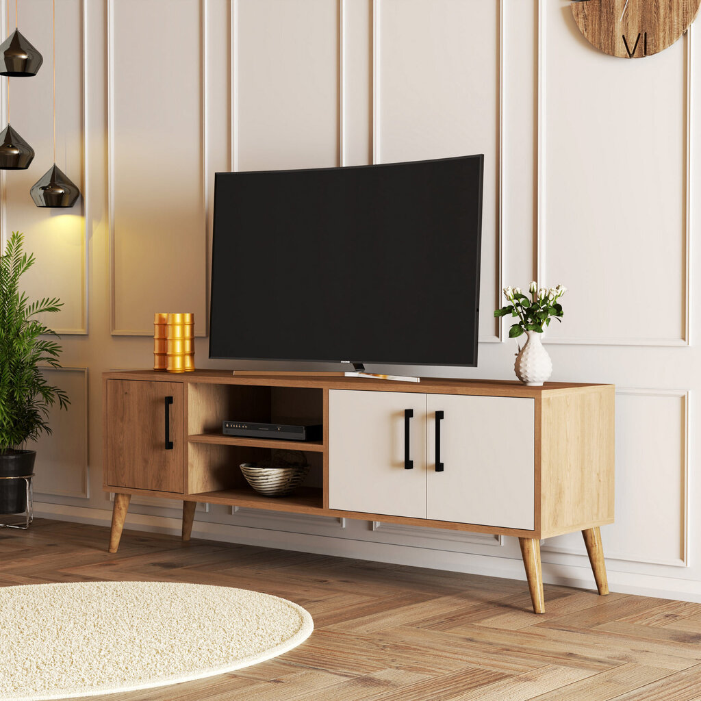 TV alus, Asir, 150x52x34 cm, pruun/valge hind ja info | Televiisori alused | hansapost.ee