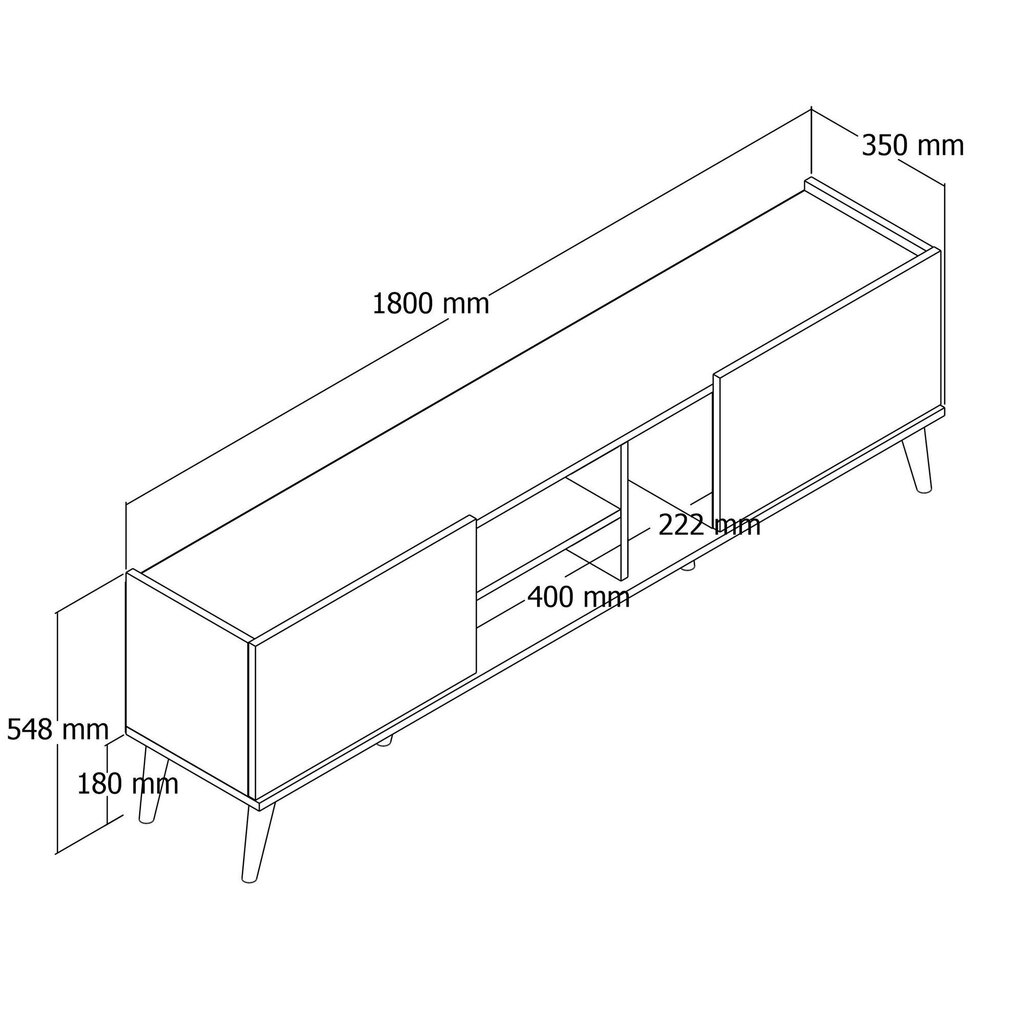 TV alus, Asir, 180x52x34 cm, beež hind ja info | Televiisori alused | hansapost.ee