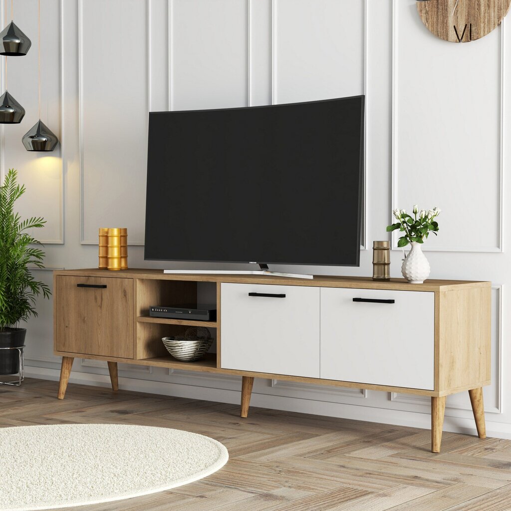 TV alus, Asir, 180x53x35cm, pruun/valge цена и информация | Televiisori alused | hansapost.ee