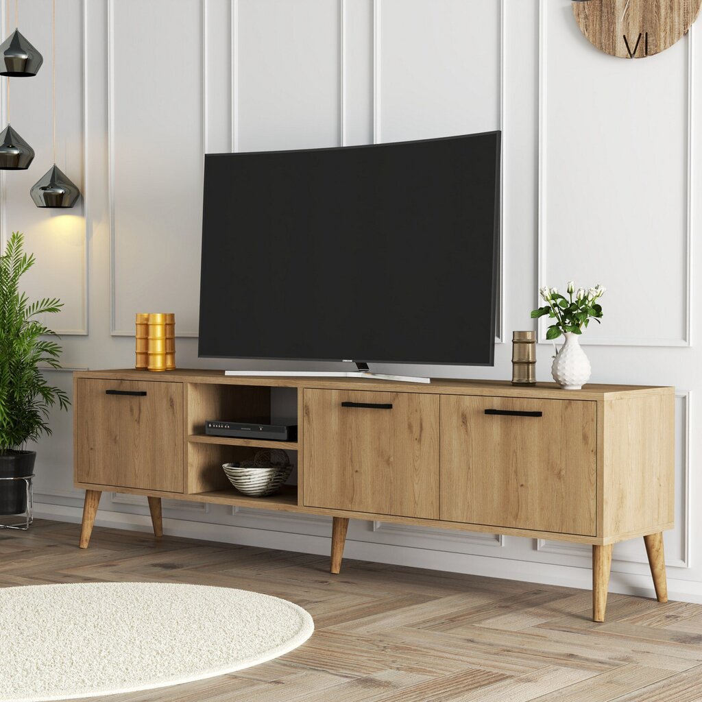 TV alus, Asir, 180x53x35cm, helepruun цена и информация | Televiisori alused | hansapost.ee