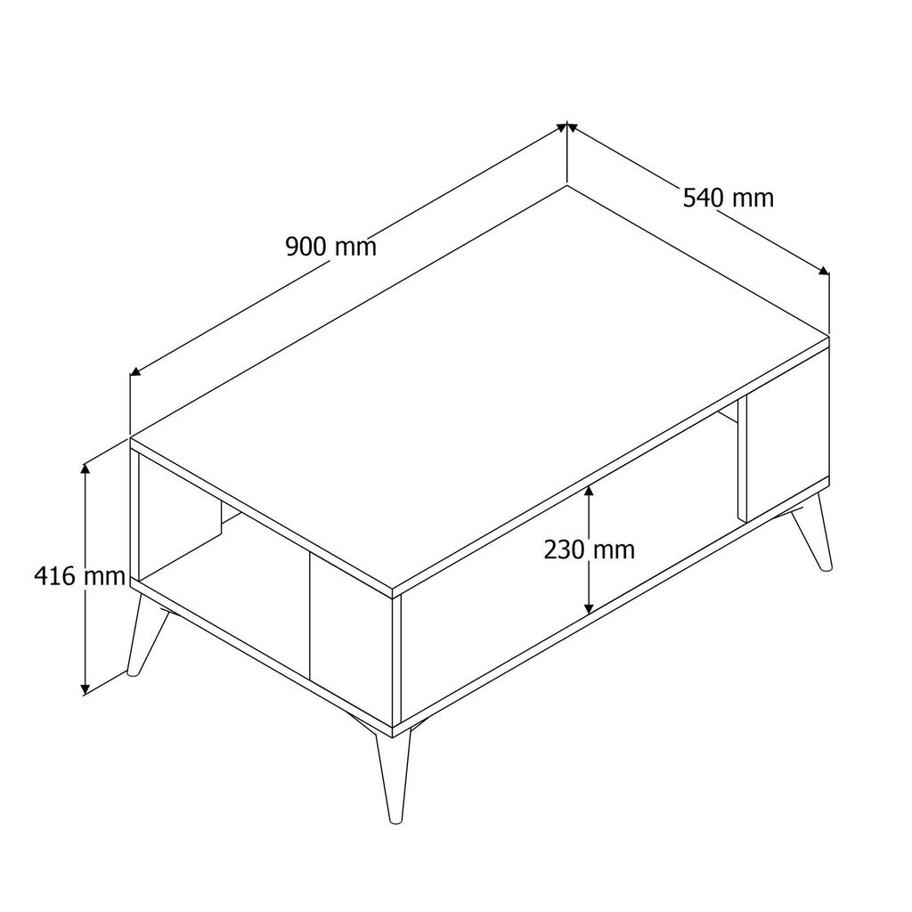 Kohvilaud, Asir, 90x54x41,6 cm, beež hind ja info | Diivanilauad | hansapost.ee