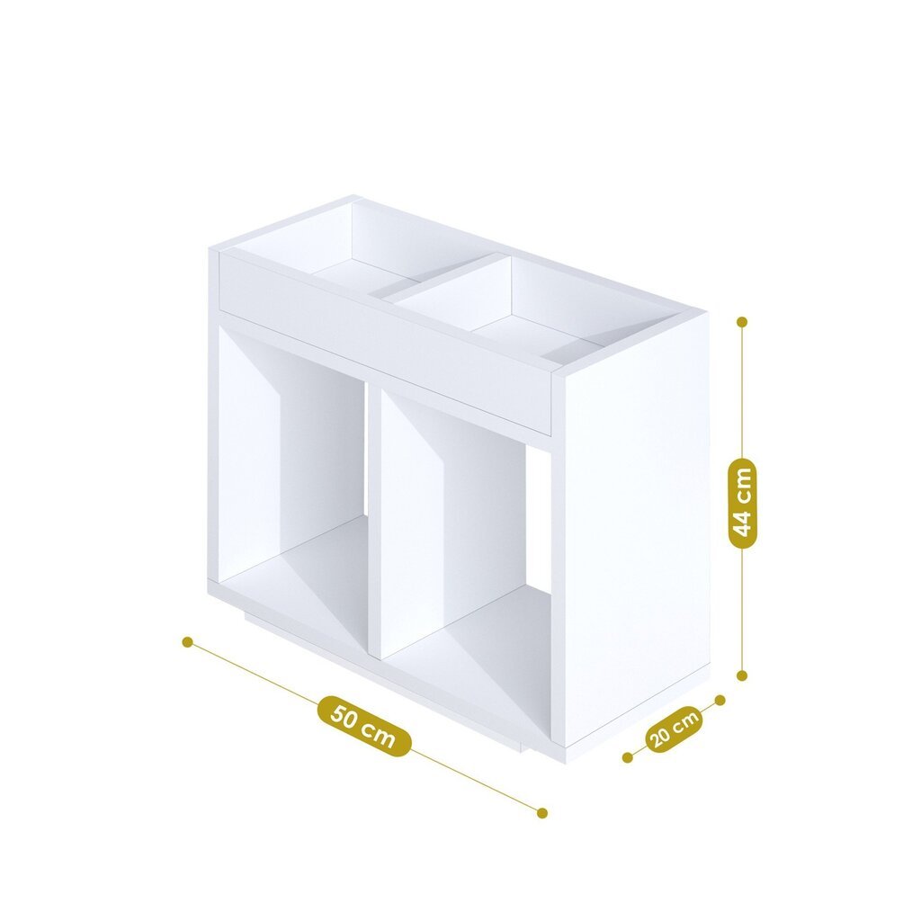 Raamaturiiul Asir, 50x44x20 cm, valge цена и информация | Riiulid | hansapost.ee