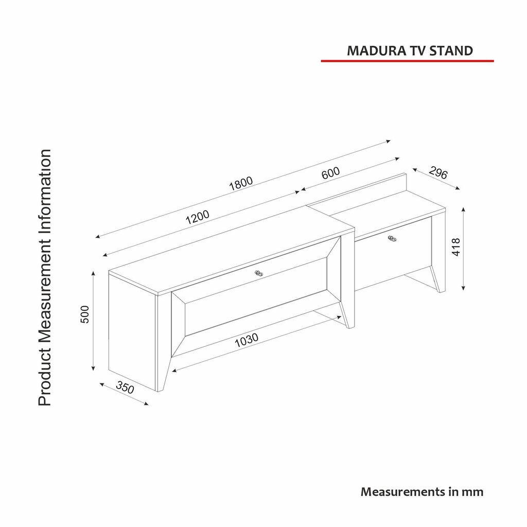 TV alus Asir, 180x50x35cm, helepruun hind ja info | Televiisori alused | hansapost.ee