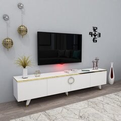 TV-laud, Asir, 180x30x31,4 cm, valge, kuldne hind ja info | Televiisori alused | hansapost.ee