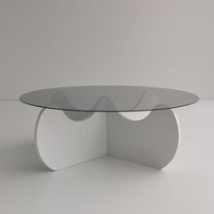 Кофейный столик Asir, 90x30x90см, белый/черный цена и информация | Журнальные столики | hansapost.ee