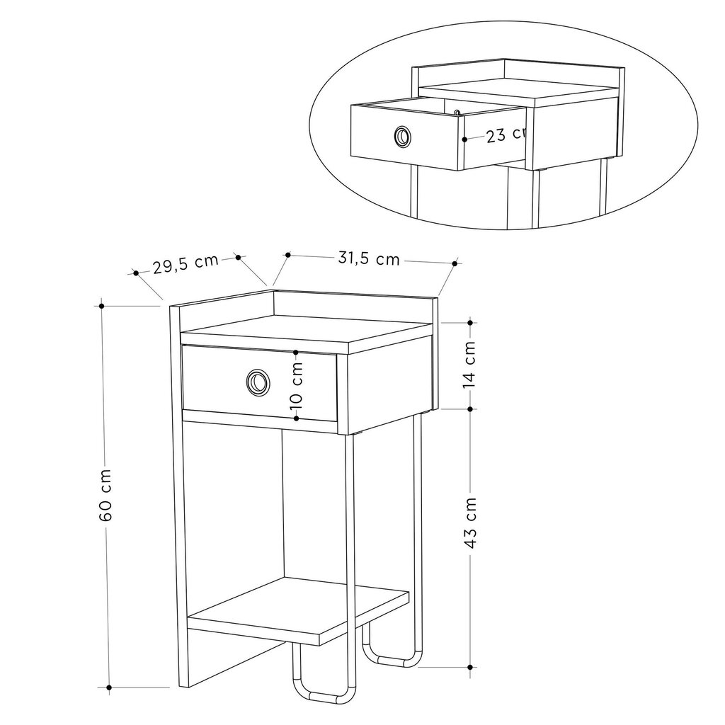 Öökapp Asir, 32x61x30cm, valge цена и информация | Öökapid | hansapost.ee